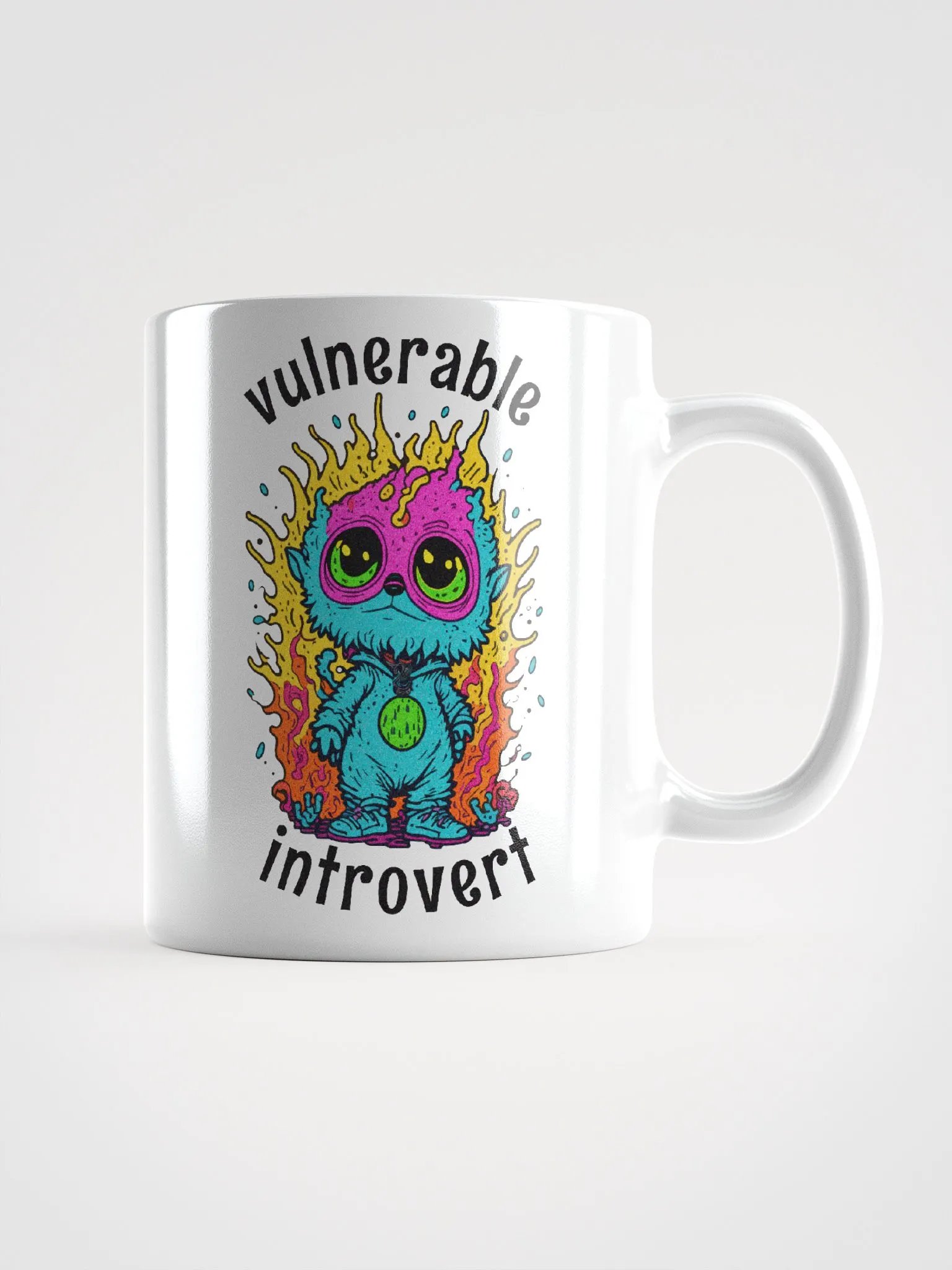 Quirky Misfits Graphic | White Coffee Mug | Vulnerable Introvert product image (2)