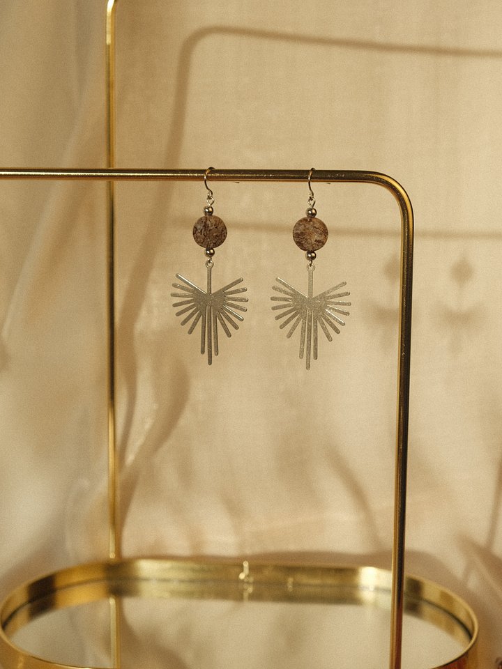 Snowflake Obsidian Sun Earrings product image (2)