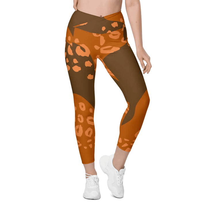 Flowing Orange Camo Leggings with Pockets product image (1)