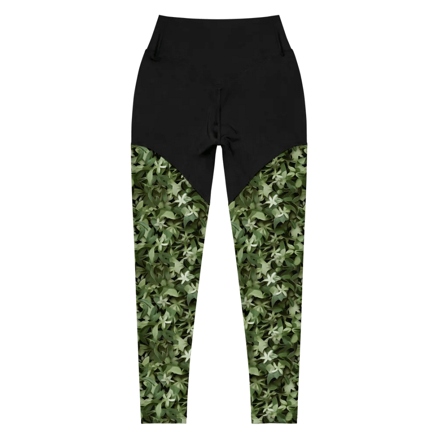 DARK GREEN CAMO PATTERN SPORTS LEGGINGS product image (4)