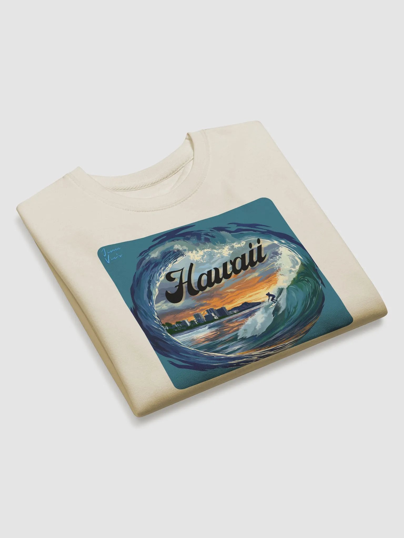 Jimee Vic’s Waikiki Sunset Surfer Crewneck Sweatshirt product image (3)