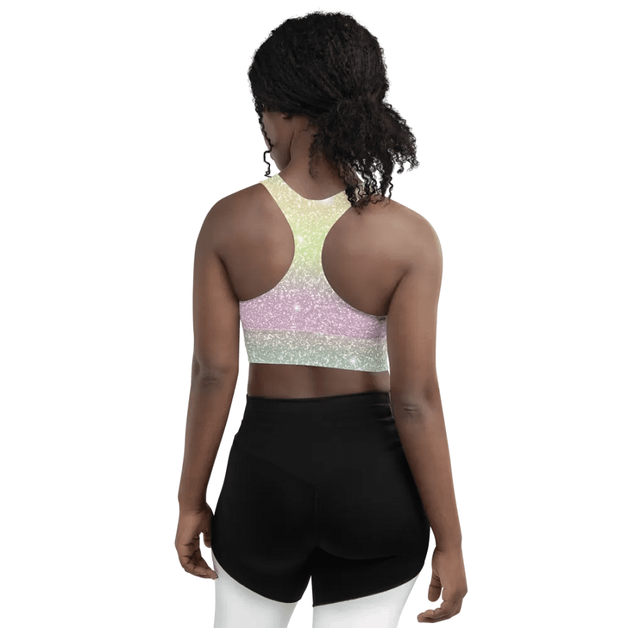 Glitter Unicorn Texture Design Longline Sports Bra - 11 product image (5)