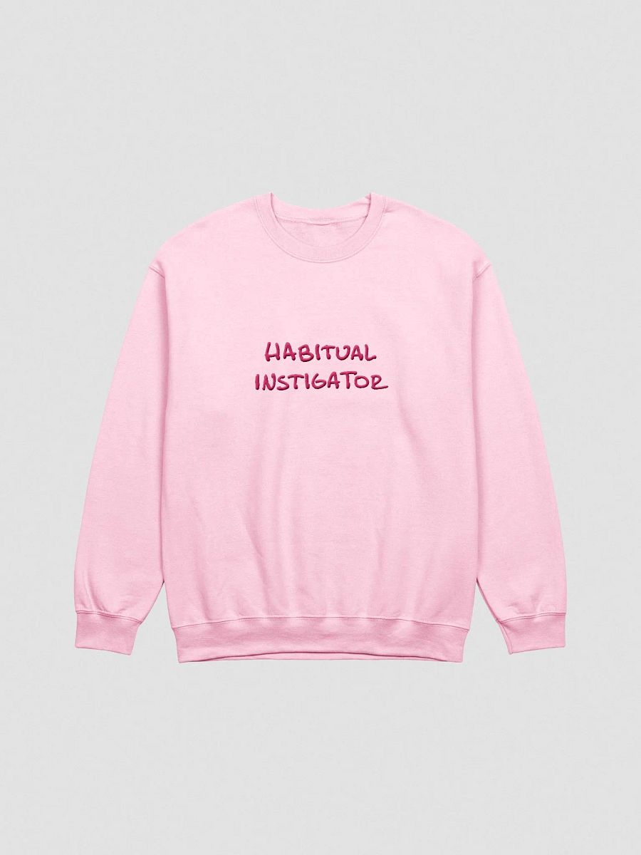 HABITUAL INSTIGATOR (lg. design, pink thread) embroidered crewneck product image (6)
