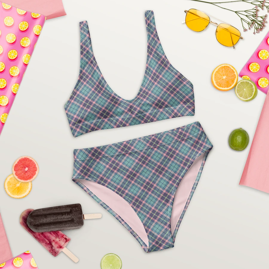 Light Green, Lavender, and Pink Plaid Bikini product image (9)