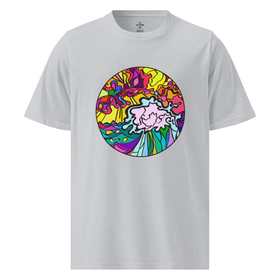 Vibrant Fluidity Abstract T-Shirt - Wave at Sunset product image (3)