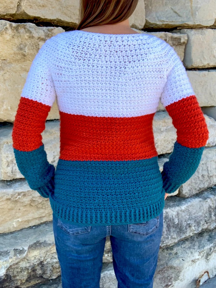 Color Block Sweater Crochet Pattern product image (5)