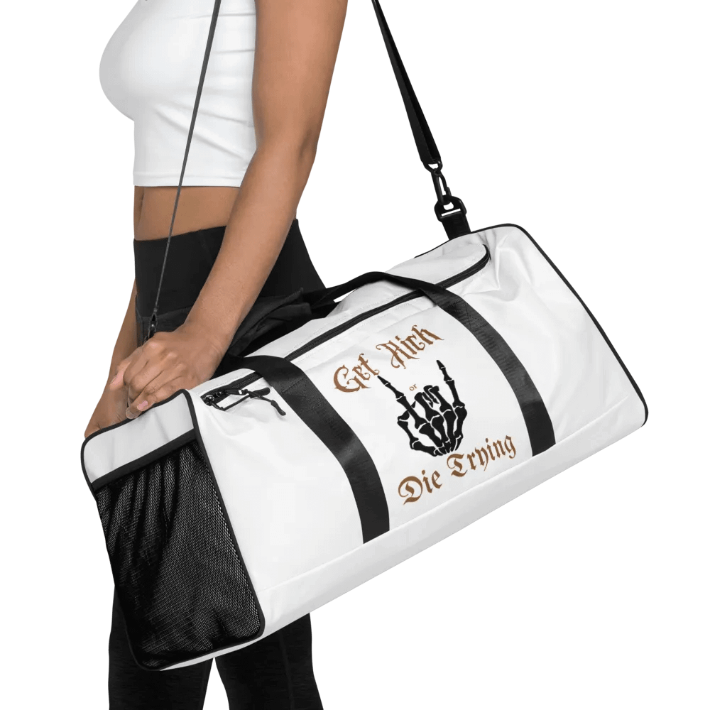 Get Rich or Die Trying Duffle Bag Designed by Anopa Silver product image (4)