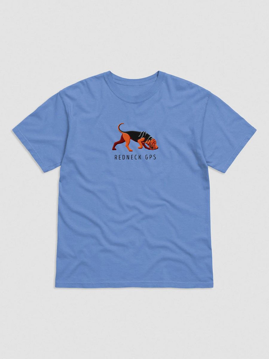 Redneck GPS T-Shirt(Embroidered) of a Bloodhound(Black & Tan) product image (4)