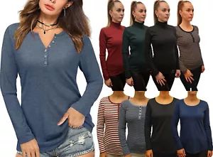Ladies T-Shirt Top Long Sleeve Stretch or Loose Fit 100% Cotton RRP £9.99 product image (1)