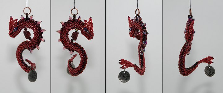 Zodiac Birthstone SDragon 3D Beadwork Ornament Ready to Ship product image (2)