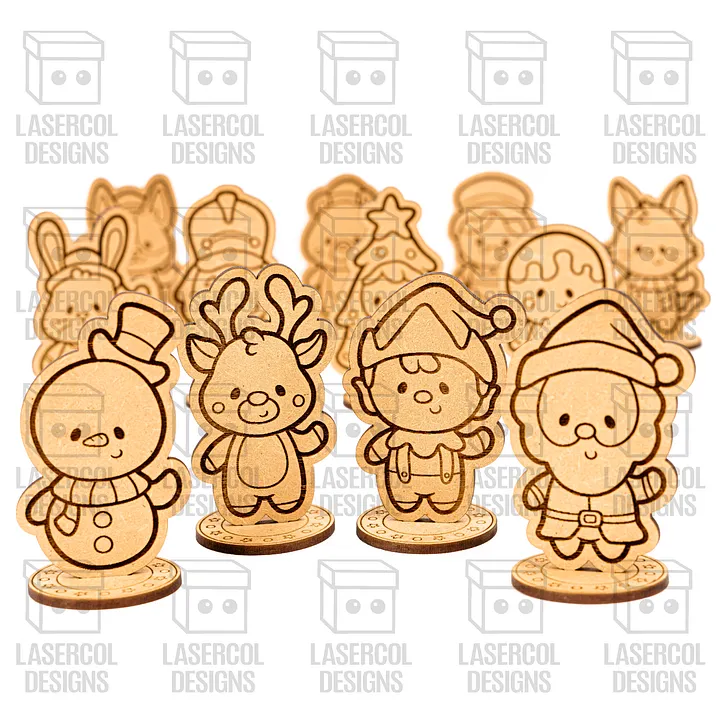 Christmas Characters with Base - Laser Cut Files product image (2)
