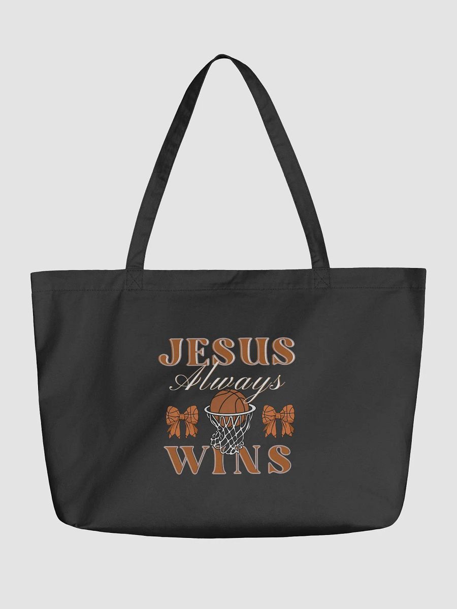 Jesus Always Wins Basketball Organic Tote Bag product image (1)