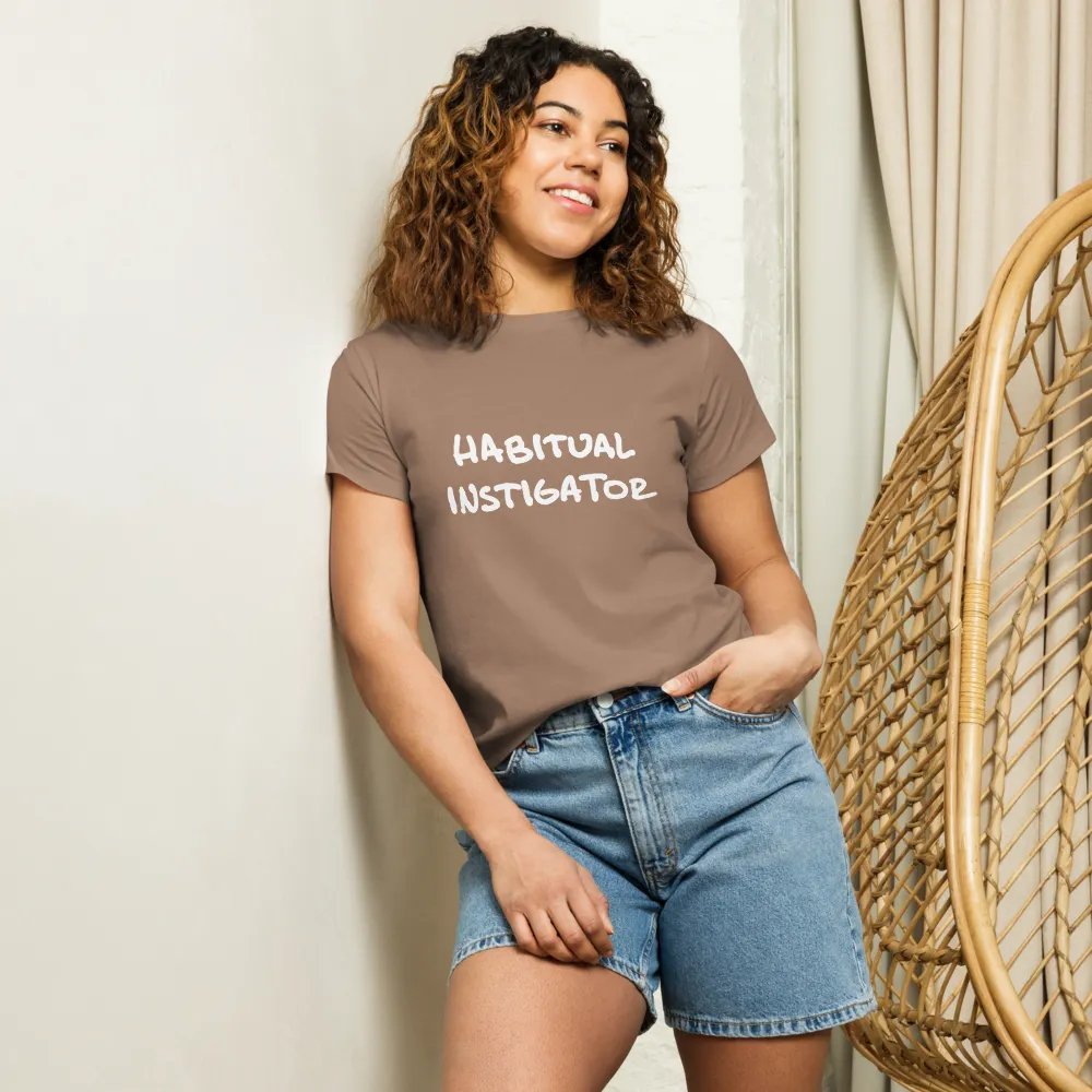 HABITUAL INSTIGATOR (white design) printed waist-length tee product image (25)