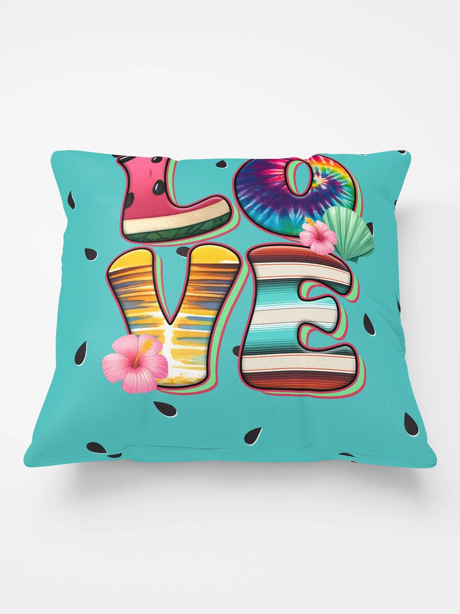 Vibrant Teal Love Pillow product image (2)