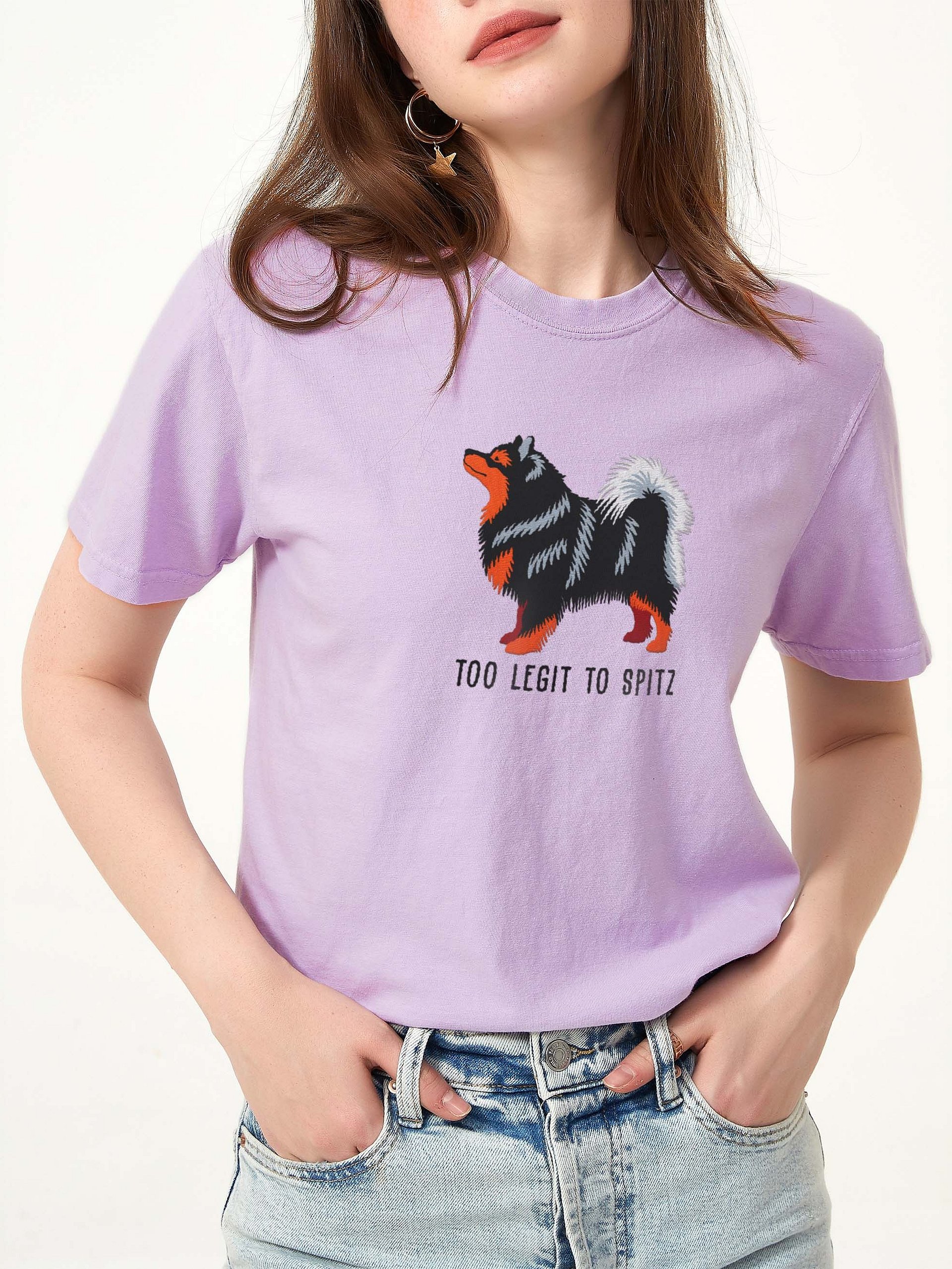 Too Legit to Spitz T-Shirt(Embroidered) of a Finnish Lapphund(Black & Tan) product image (2)