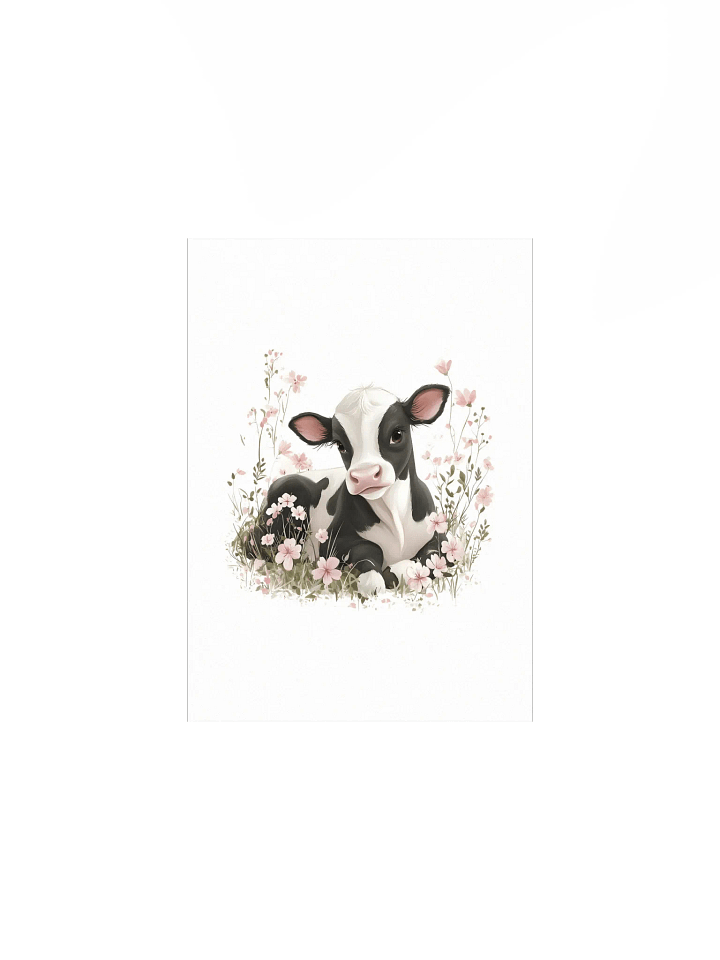 Holstein Cow in Pink Florals Farm Print product image (1)