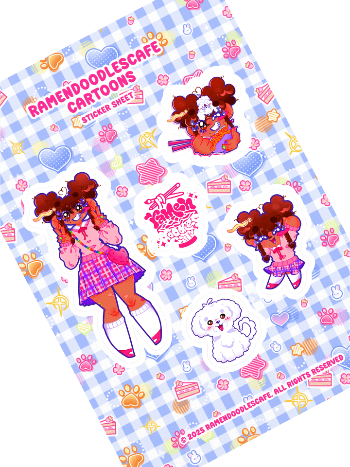 RamenDoodlesCafe Cartoons Sticker Sheet product image (1)