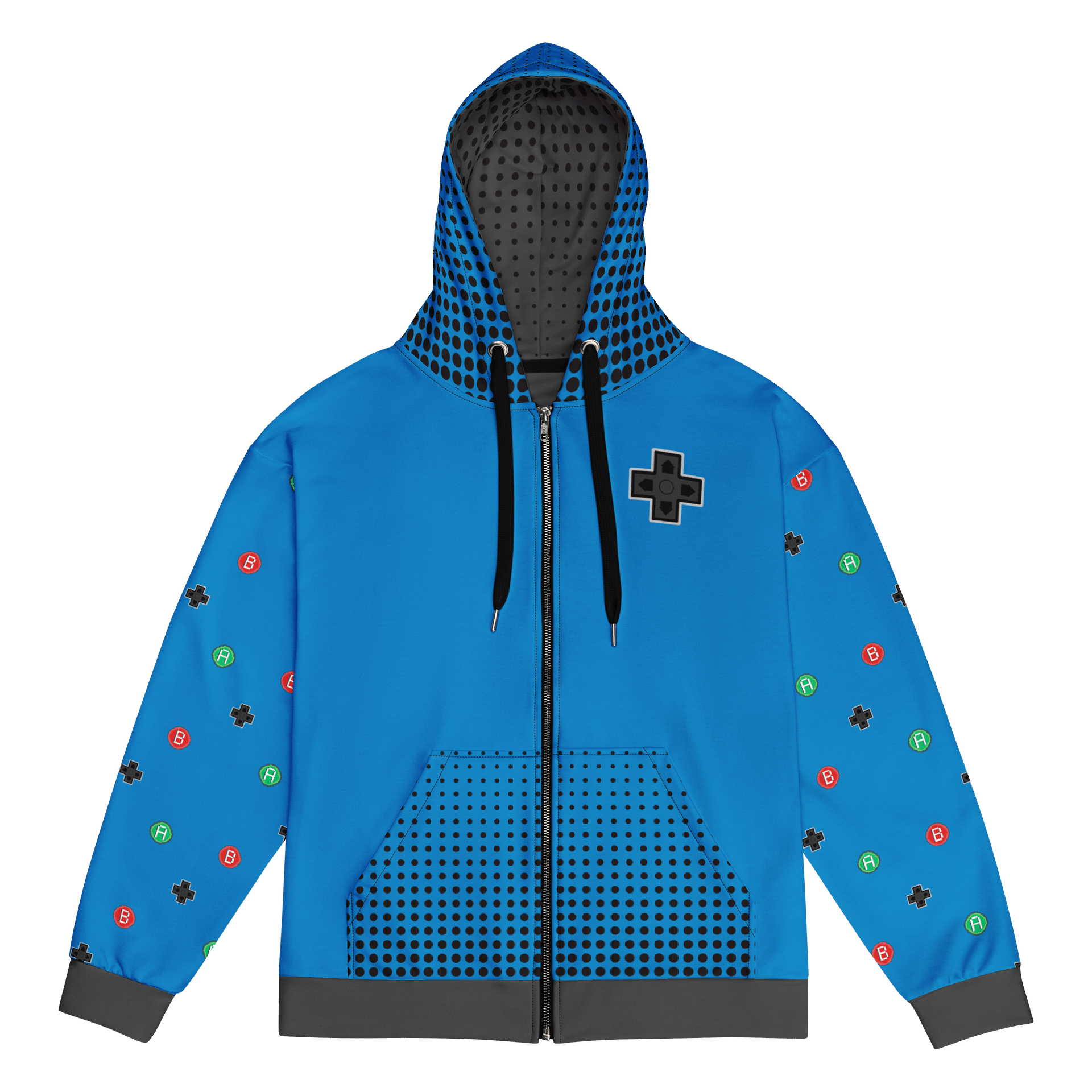 🎮 Retro GamePad Hoodie – Classic Blue Pixel Edition product image (1)