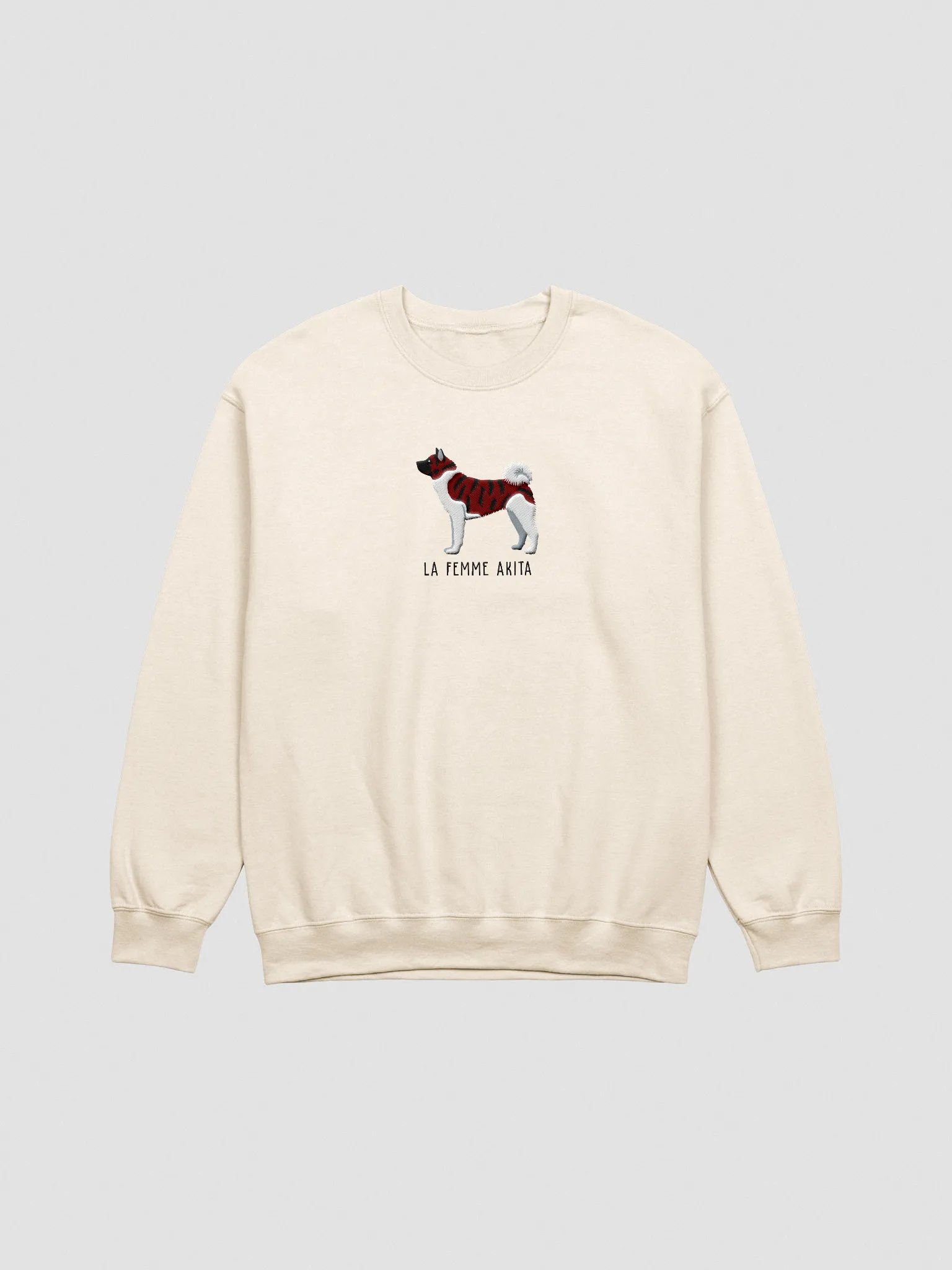 La Femme Akita Sweatshirt (Embroidered) of an American Akita(Red Brindle) product image (3)
