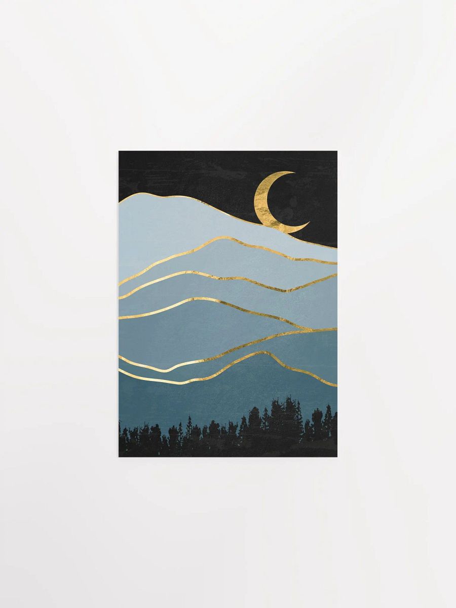 Golden landscape with moon #3 — Japanese golden poster, travel poster, aesthetic poster product image (6)