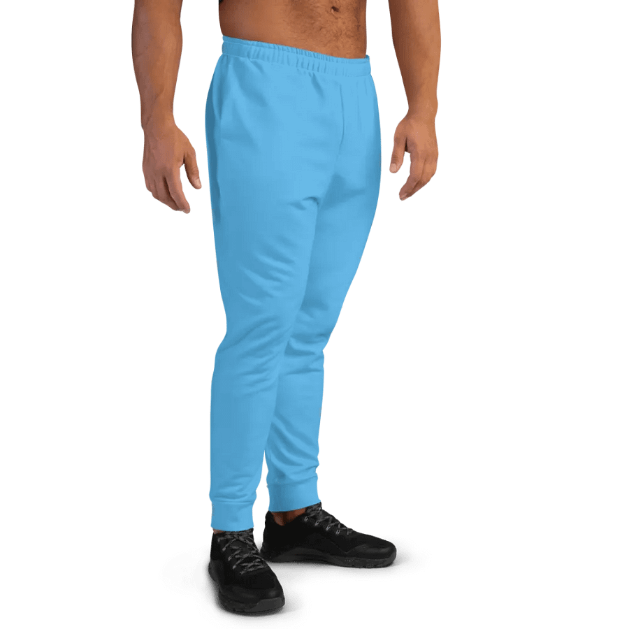 Plain Sky-Blue True Summer Recycled Polyester Premium Men's Joggers by Treasure Pie product image (11)