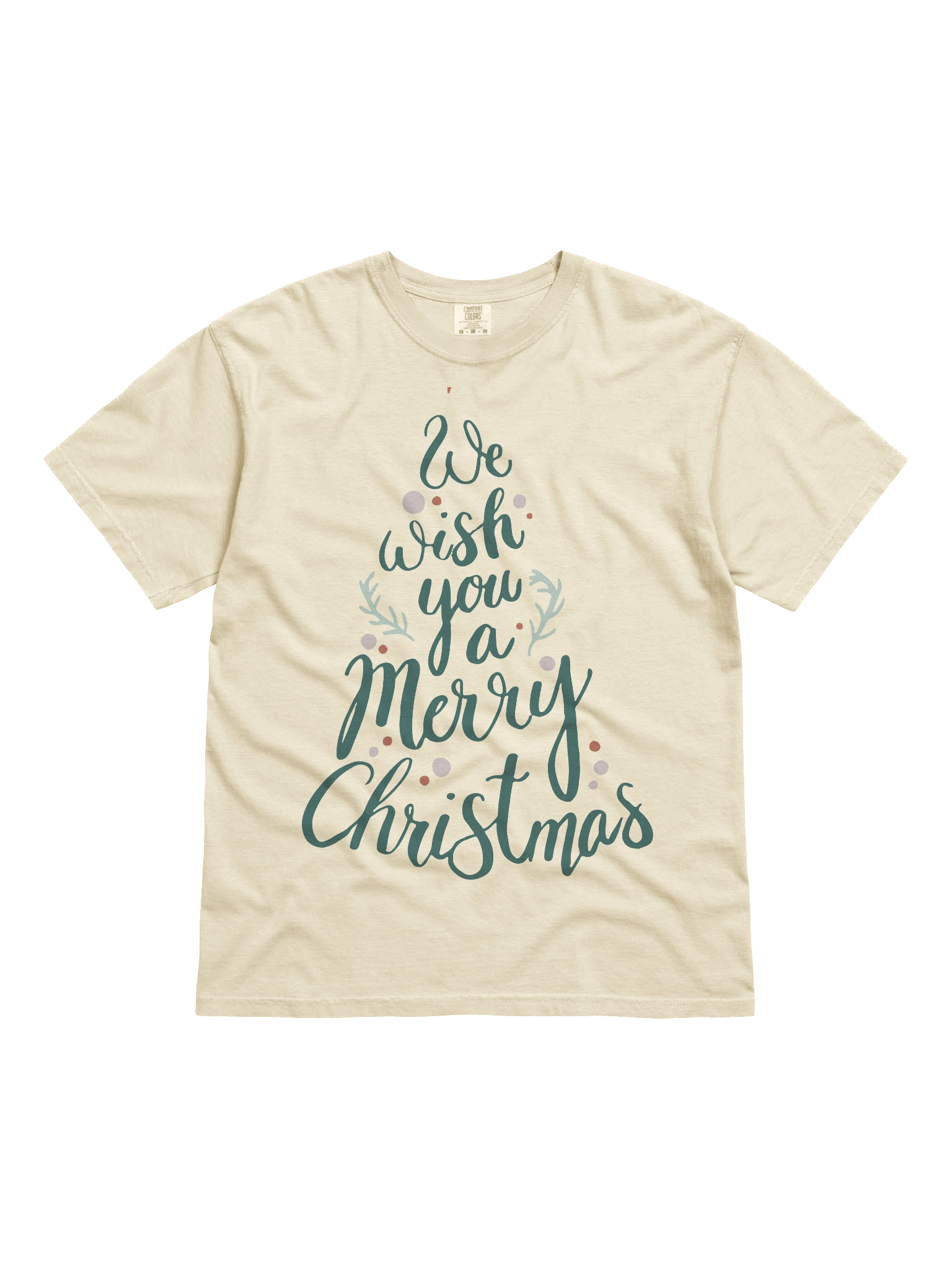We Wish You a Merry Christmas Typographic Tree T-Shirt product image (31)