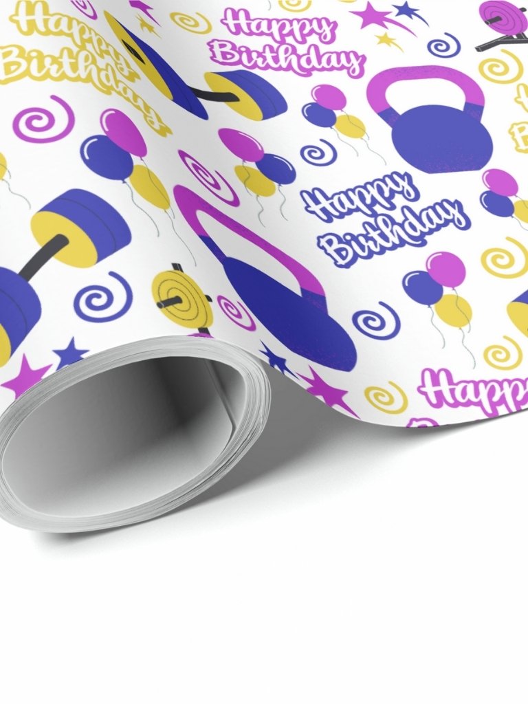 Fitness Birthday Wrapping Paper product image (1)