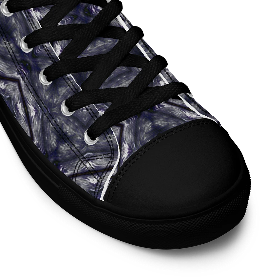 Abstract Dark Monochrome Diamond Men's Black Toe Canvas Shoe High Tops product image (32)