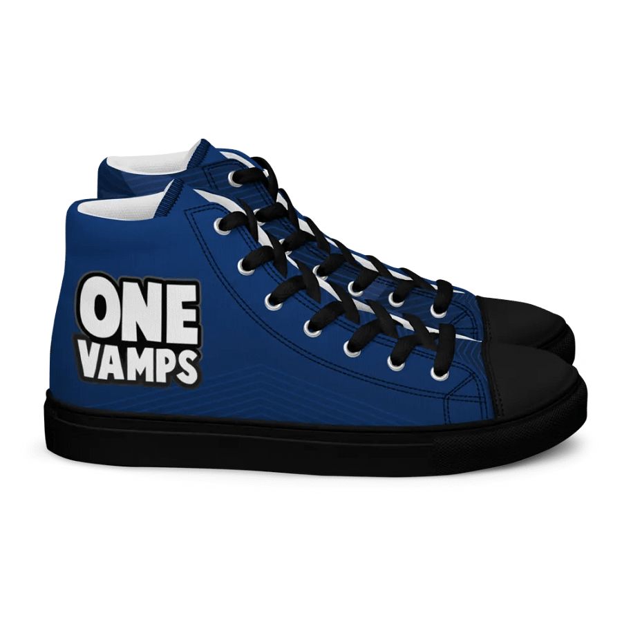 Men's High Top Canvas Shoes OneVamps Blue dark color product image (2)
