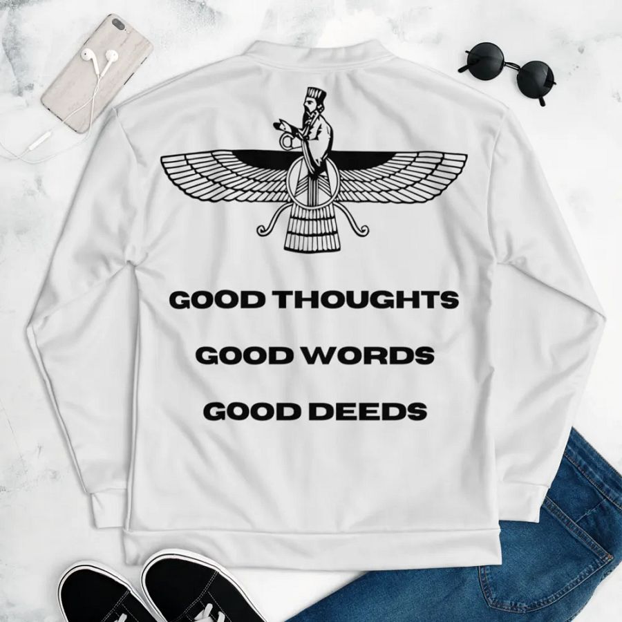 Faravahar Persian Design Jacket Good Thoughts Good Words Good Deeds product image (5)