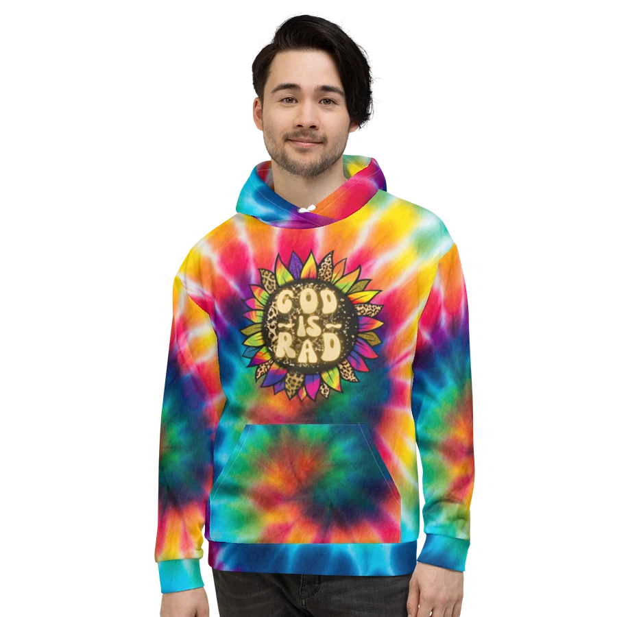 God Is Rad Tie Dye Leopard Sunflower Hoodie product image (2)