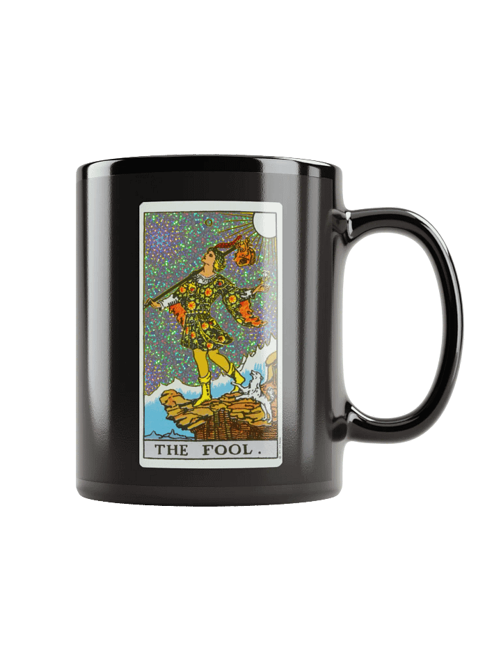 The Fool holo card Black Glossy Mug product image (1)