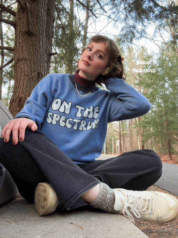 ON THE SPECTRUM (tri-tone groovy blue design) classic fit crewneck product image (1)