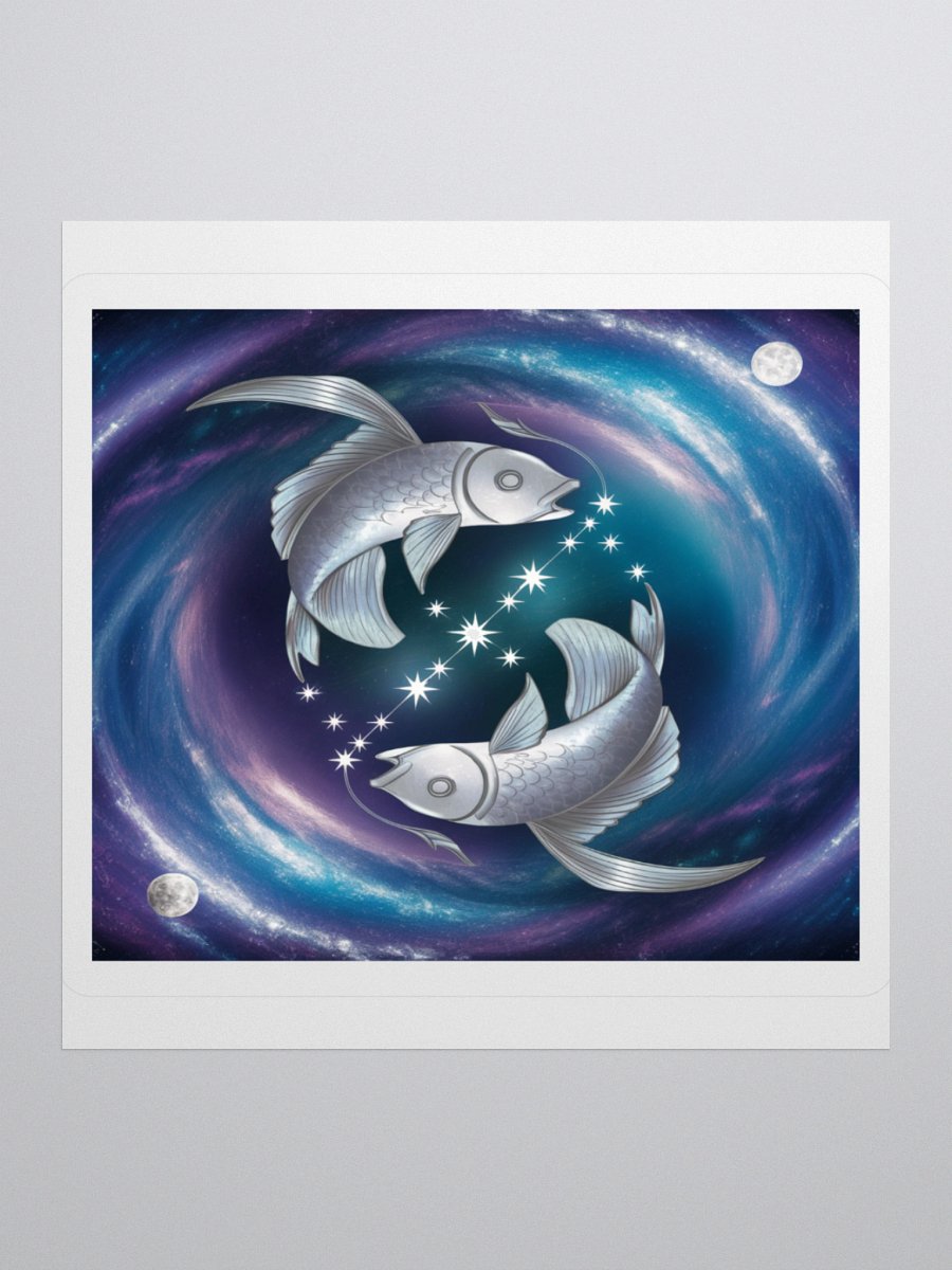 Exclusive Pisces Zodiac Sticker: Celestial Fish in Cosmic Swirl - Perfect for Astrology Enthusiasts and Pisces Lovers! product image (2)