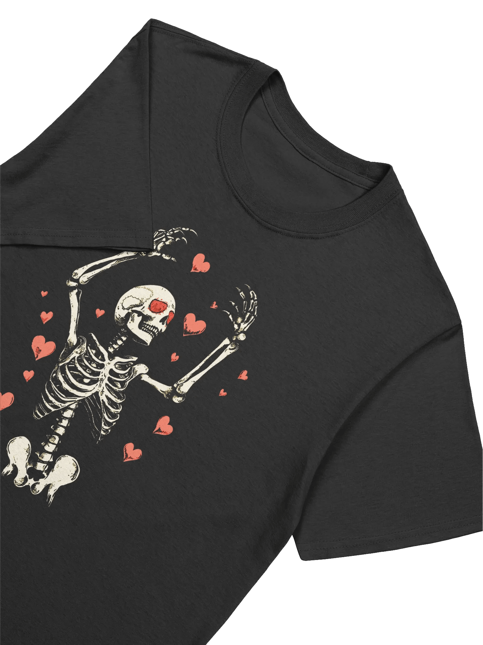 Skeleton and Hearts Valentine’s Day Unisex T-Shirt product image (3)