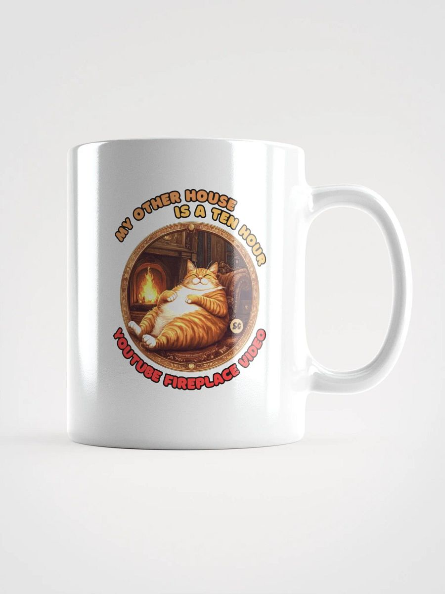 Cozy Cat - My Other House is a Ten Hour YouTube Fireplace Video | White Glossy Mug product image (1)