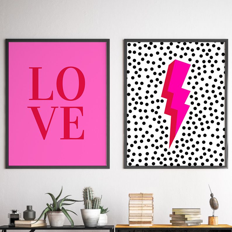 LOVE Pink Preppy Gallery Wall Set of 8 DIGITAL Prints product image (3)