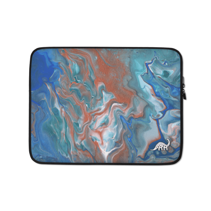 Metallic Orange Fluid Acrylic Laptop Sleeve product image (1)