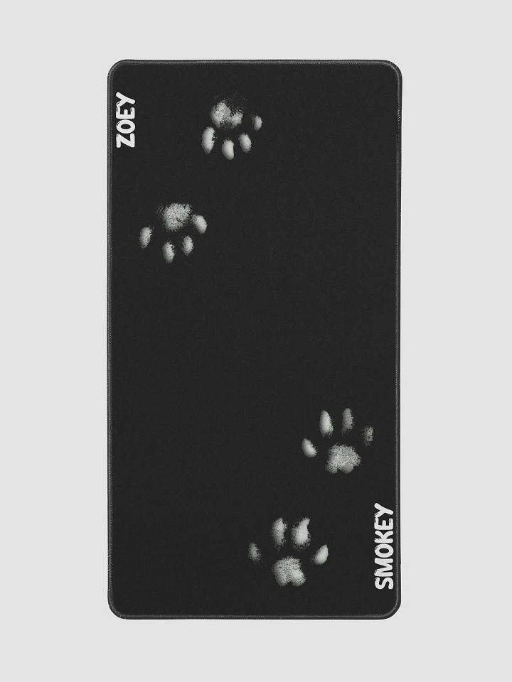 Smokey & Zoey Paw Print Desk Mat (Inverted Black) product image (2)