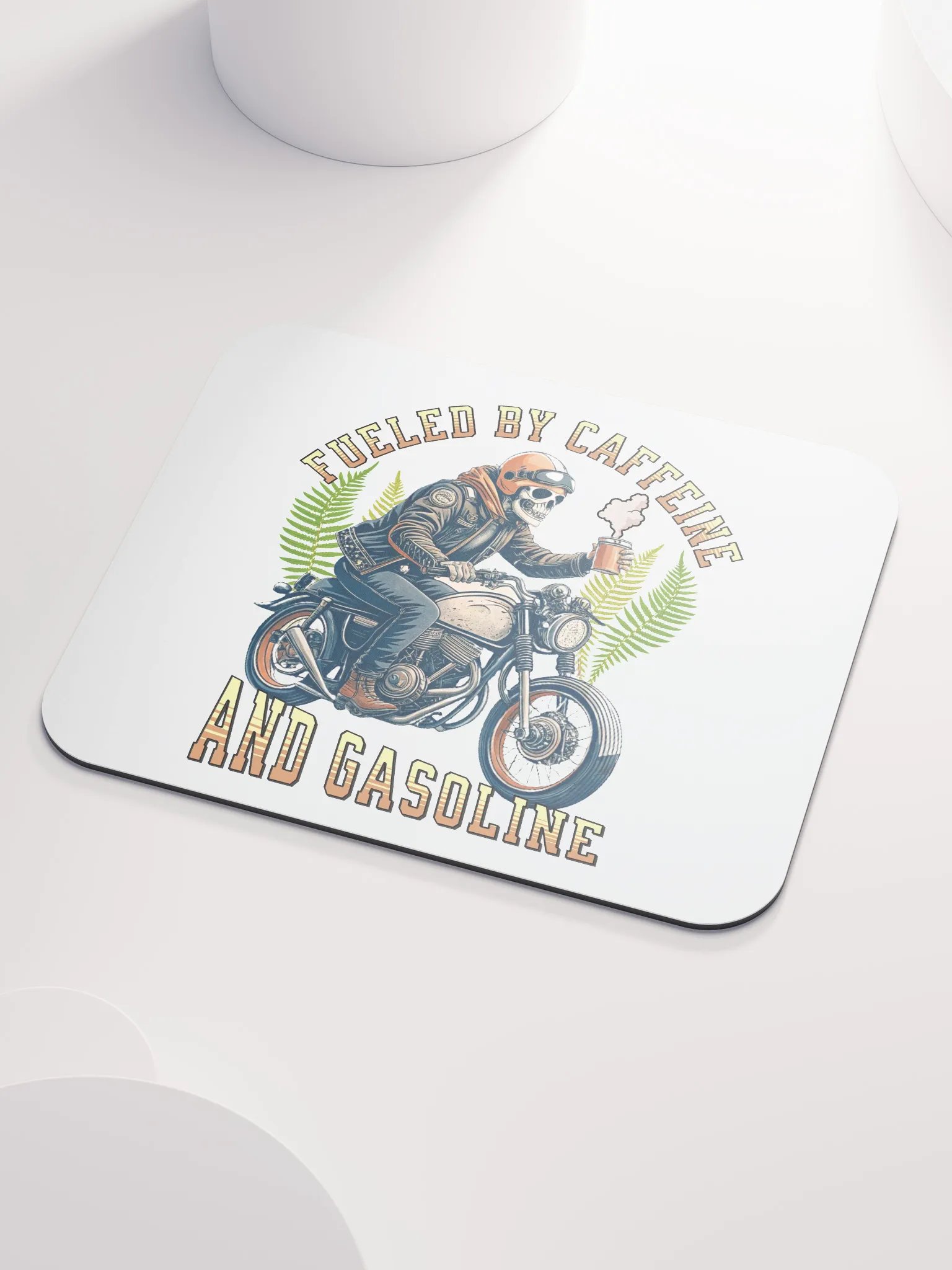 Fueled By Caffeine And Gasoline Rider Mouse Pad product image (3)