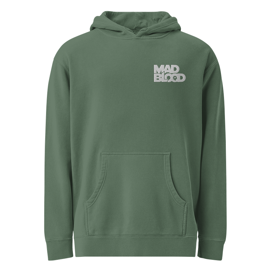 Mad Blood Logo Pigment Dyed Hoodie (Stitched Logo) product image (1)