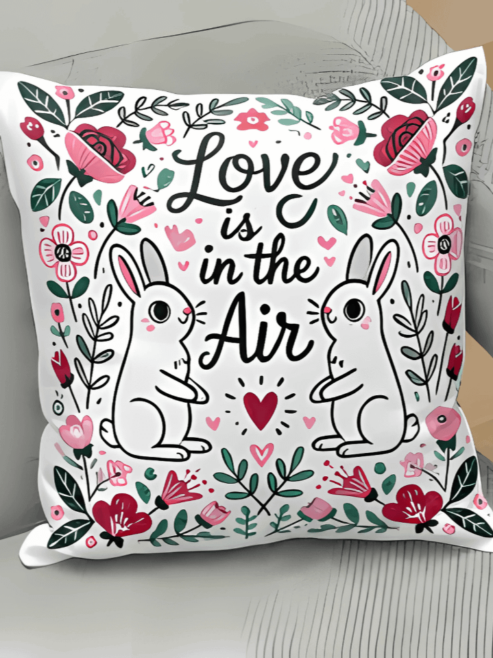 “Love Is in the Air” Pillow Cover PNG – 300 DPI Romantic Sublimation Design – Instant Digital Download – Valentine’s Pillowcase Artwork product image (1)