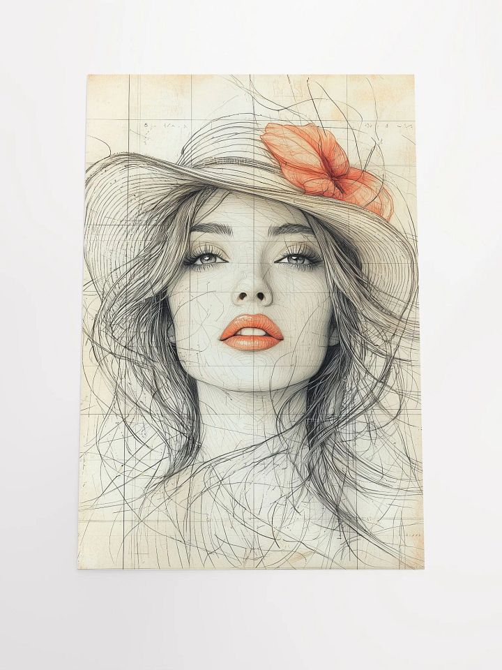 Retro Bloom: Vintage-Inspired Portrait Art Print product image (1)