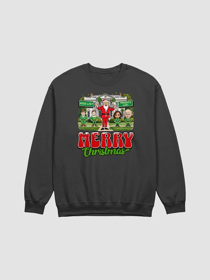 MERRY CHRISTMAS TRUMP 2024 UNISEX CHRISTMAS SWEATER VICTORY PATRIOTIC SWEATSHIRT FOR LOYAL TRUMP SUPPORTERS USA POLITICS APPAREL BOLD STATEMENT ELECTION TEE product image (3)