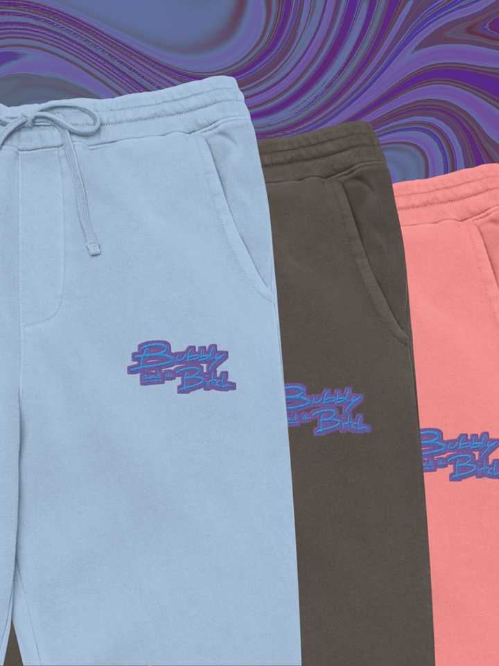 Bubbly and a B*tch (violet design) pigment dyed sweatpants product image (5)