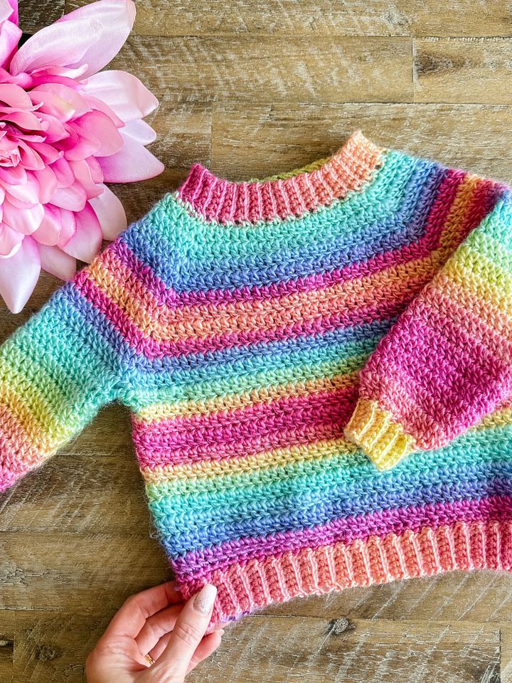Athabasca Falls Children's Pullover Crochet Pattern product image (2)