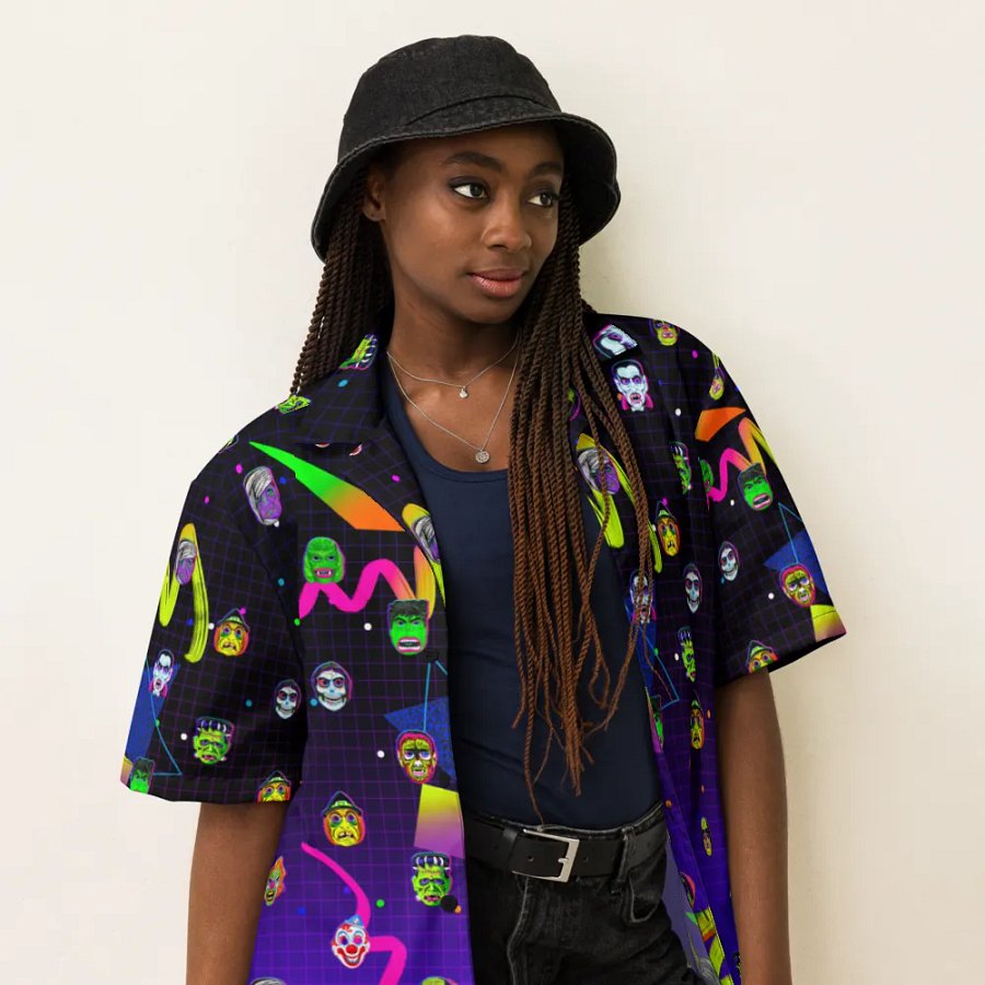 Horror Icons Hawaiian Button up product image (6)