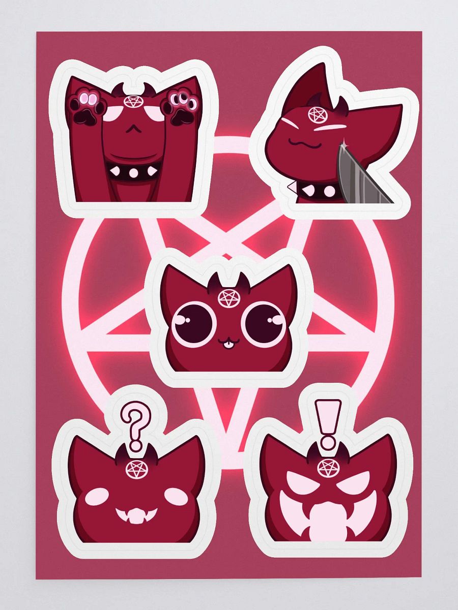 Bowtie Demon Cat Sticker Sheet product image (1)