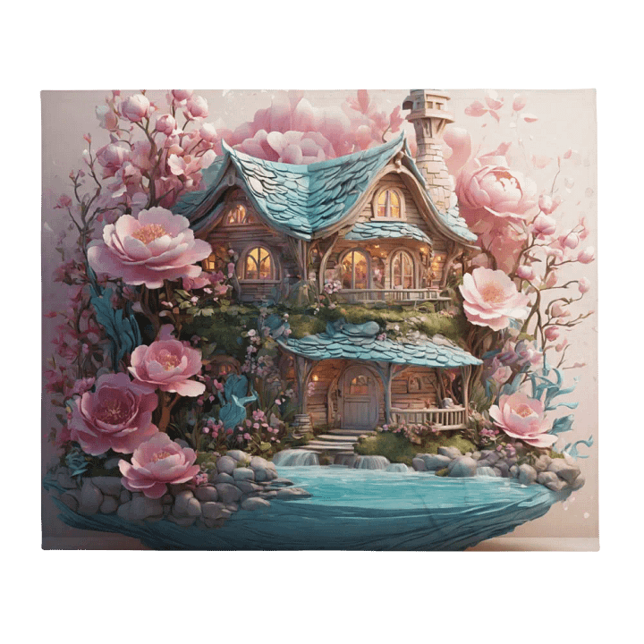 The pink floral hut design throw blanket product image (13)