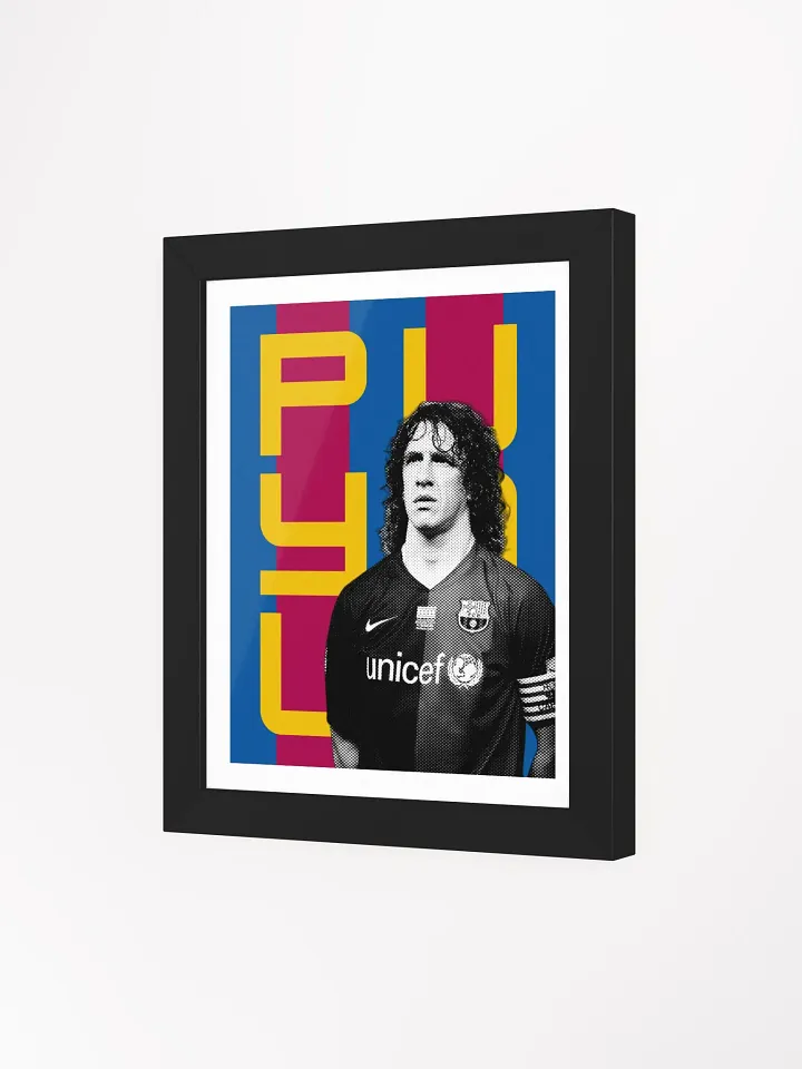 Carles Puyol BW Barcelona Name Art Framed Print product image (2)